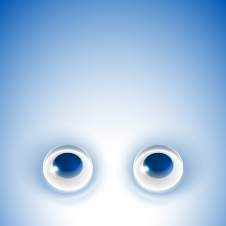 Eyes looking up on blue background; Eps10; No Meshのイラスト素材