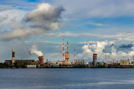 The factory complex on the river Kama in Berezniki. Russiaの写真素材