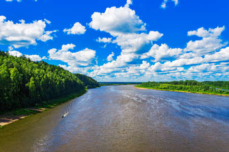 view from a height of the Vyatka river on a summer dayの写真素材