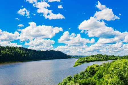 view from a height of the Vyatka river on a summer dayの写真素材