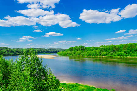view from a height of the Vyatka river on a summer dayの写真素材
