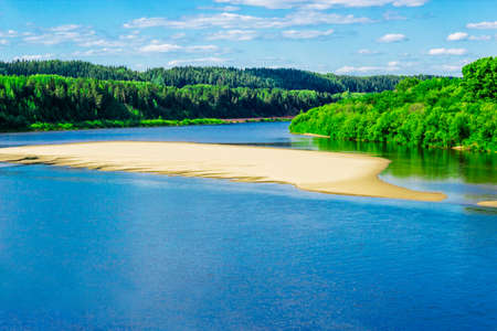 view from a height of the Vyatka river on a summer dayの写真素材