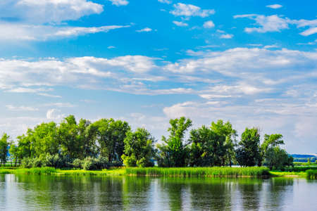 River volga with islandsの写真素材