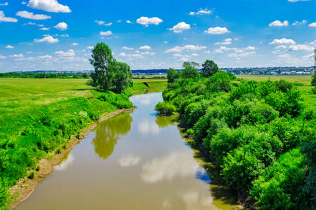small river on a summer dayの写真素材
