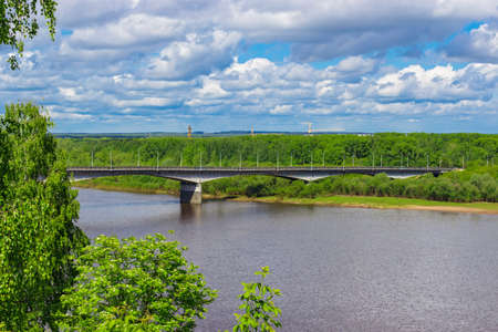 bridge over vyatkaの写真素材