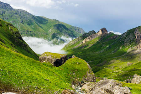 valley in the caucasus mountains on a summer day