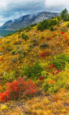 mountains and forests of crimea on an autumn dayの写真素材