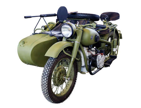 soviet military motorcycle with a machine gunの写真素材