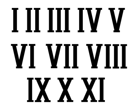 Roman numerals set. Vector illustration isolated on white backgroundのイラスト素材