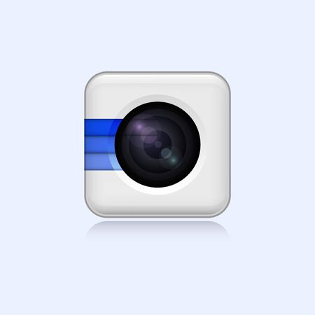 Realistic white web camera icon on white background design Vector Illustration epsの写真素材