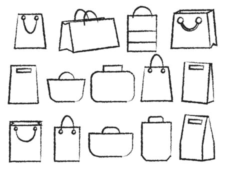  icon set of various bags Baggage theme icons. Collection of Travel bags illustrationの写真素材