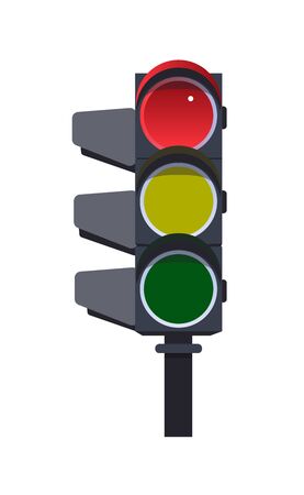 red traffic lights.  illustration isolated on white backgroundの写真素材