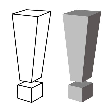 the exclamation mark in the isometric.  Illustrationの写真素材