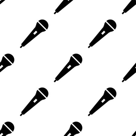 Microphones silhouettes on white. Seamless pattern. Vector Illustration EPSの写真素材