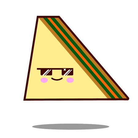 Sandwich cartoon character icon kawaii fast food Flat design Illustrationの写真素材