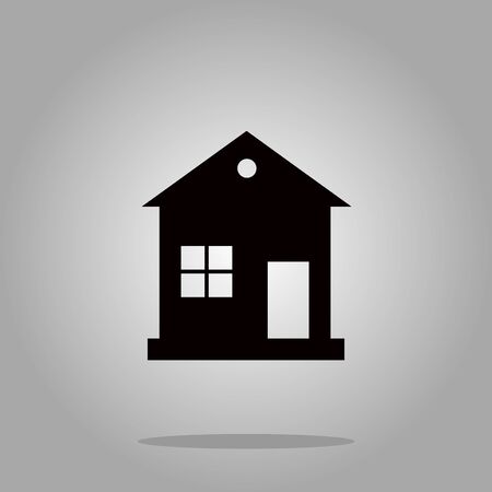 House icon black silhouette on background  Illustrationの写真素材