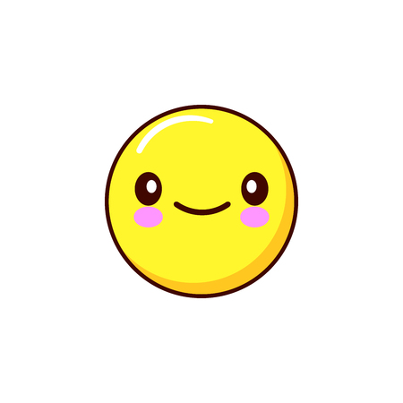 smiling emoticon icon kawaii. Flat design  Illustrationの写真素材
