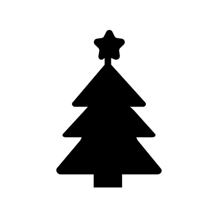 Silhouette flat icon, simple vector design. Symbol of fir-tree for illustration Christmas, new Year, Christmas tree bazaar and fair EPSの写真素材