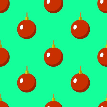 Christmas ball seamless pattern in vintage style Flat design, vector illustration.のイラスト素材