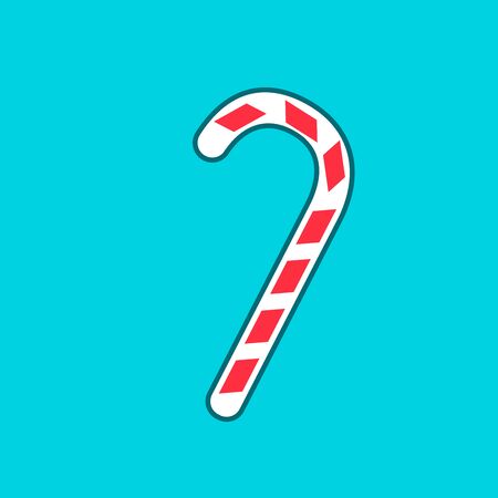 Christmas peppermint candy cane with stripes flat icon for apps and websites Vector illustration EPSの写真素材