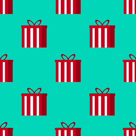 Christmas Gifts Seamless Pattern - Great for Christmas and Winter Projects, Wrapping Paper, Backgrounds, Wallpapers. Flat design,  illustration,の写真素材