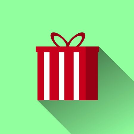 Christmas Gift icon with long shadow.  illustration minimal flat design EPSの写真素材