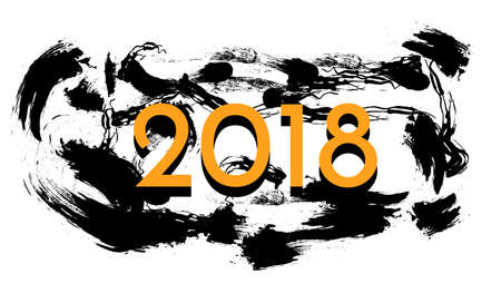 2018 Happy New Year background . Merry Christmas elements Flat design, illustration,の写真素材