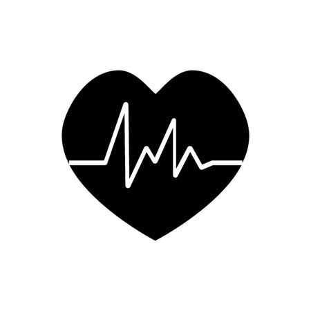 Heart beat rate icon, fitness and exercises concept on white background for your web site design, logo, app, UI. Vector illustration EPSの写真素材
