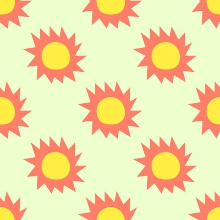 sun pattern seamless summer on yellow background Flat design  Illustrationの写真素材