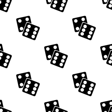 seamless pattern with lucky dices black silhouette for casino. winning win Flat design  Illustrationの写真素材