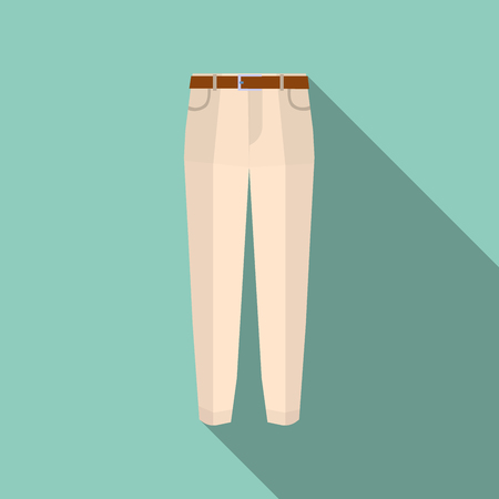 Trousers icon on green Modern pants  illustration. Fashionable cotton elegant trousers with long shadow. Flat design  Illustrationの写真素材