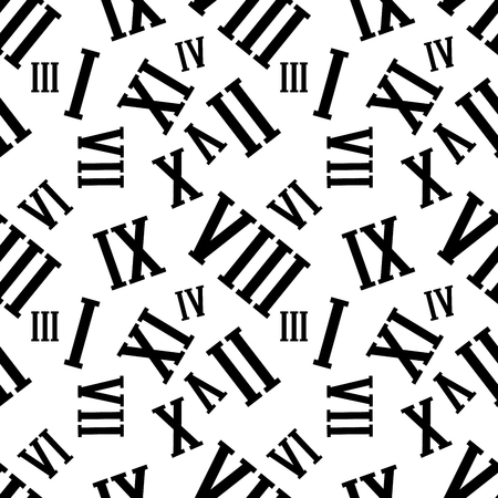 Seamless background pattern with Roman numerals on a white.  Illustrationの写真素材