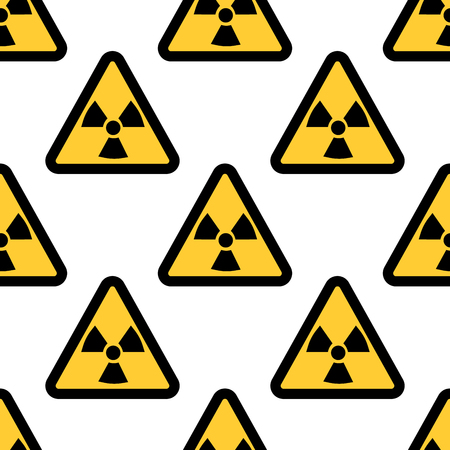 Radiation warning sign seamless pattern isolated on white background. Flat design  Illustrationの写真素材