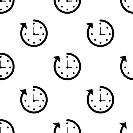 Clock seamless pattern background Icon. Flat  illustration. Clock sign symbol pattern.の写真素材