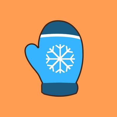 knitted christmas mittens icon vector illustration. Christmas concept for banner, placard, billboard or web site. New Year retro greeting card and background.の写真素材