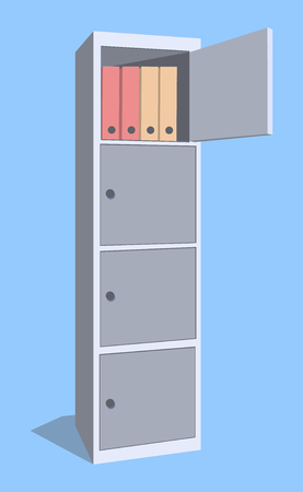 Steel cabinet for locker office. The security storage detailed single object realistic design  illustrationの写真素材