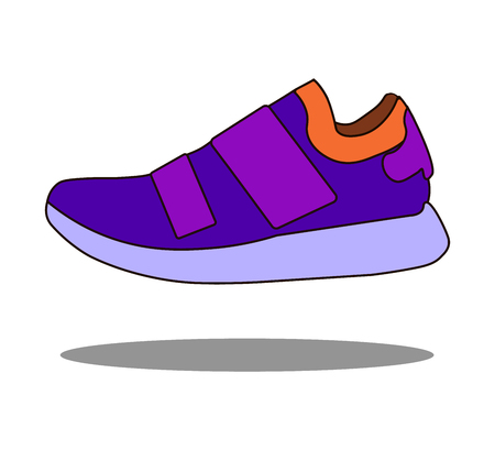 Sneakers icon in flat style isolated on white background. Shoes symbol stock illustrationの写真素材