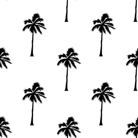 Palm tree pattern seamless texture on white background for any web design or textile.  Illustrationの写真素材