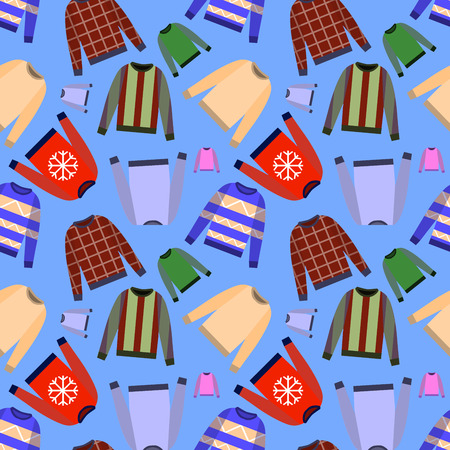 seamless pattern of jumper isolated on black background. Print fabric, wrapping paper pattern. Illustration sweatersの写真素材