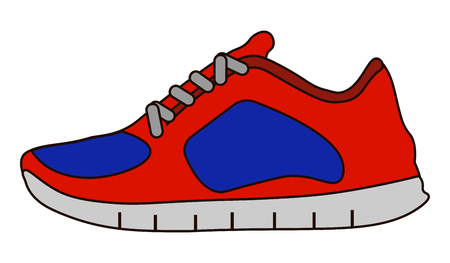 Sneakers icon in flat style isolated on white background. Shoes symbol stock  illustration.の写真素材