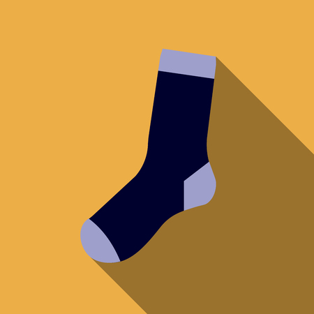 Flat Design Colorful Socks icon on yellow background with long shadow  Illustrationの写真素材