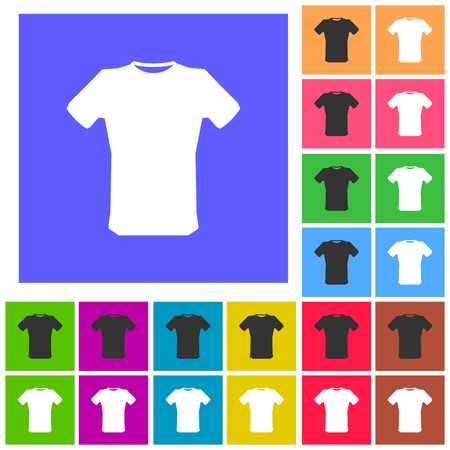 T-shirt sign icon. Clothes symbol. Rounded squares buttons. Flat design  Illustrationの写真素材