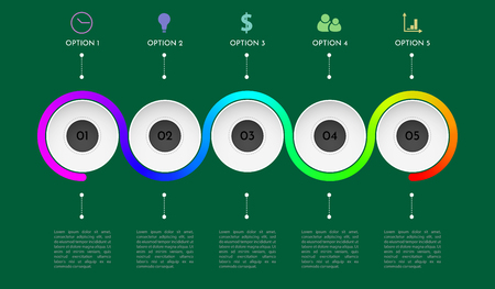 Process chart. Business data.Abstract element of chart, graph, diagram with 5 steps, options, parts, processes. Vector business template for presentation and training.のイラスト素材