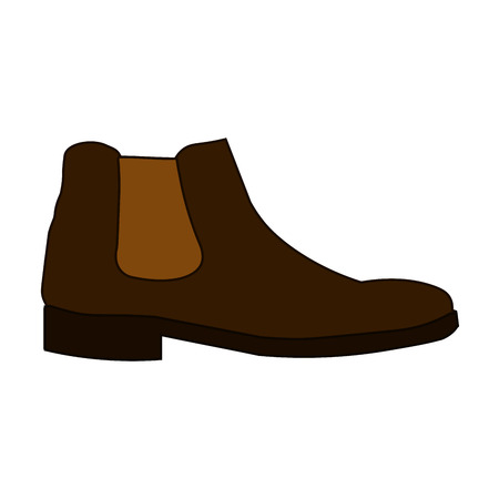 Classic chelsea shoe style boot icon isolated on white background Flat design Vector Illustrationのイラスト素材