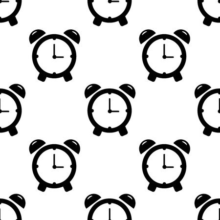 Alarm clock seamless pattern on white background.のイラスト素材