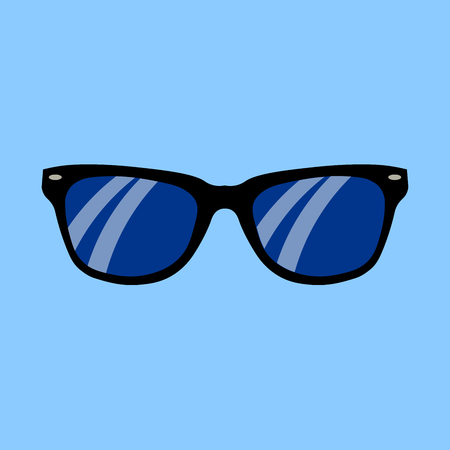 Realistic sunglasses on a blue background, Flat design  Illustration EPSの写真素材