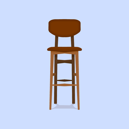 Wooden bar chair on blue background detailed single object realistic design  illustrationの写真素材