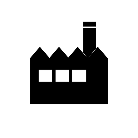 Factory icon, vector illustration Building sign Trendy Flat style for graphic design.のイラスト素材