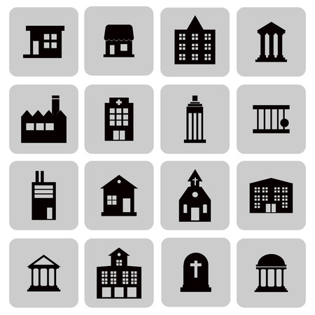 Buildings, real estate, house icons for web and mobile Flat design,  illustrationの写真素材