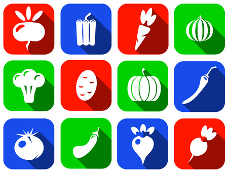 Vegetables icons flat set illustration.の写真素材